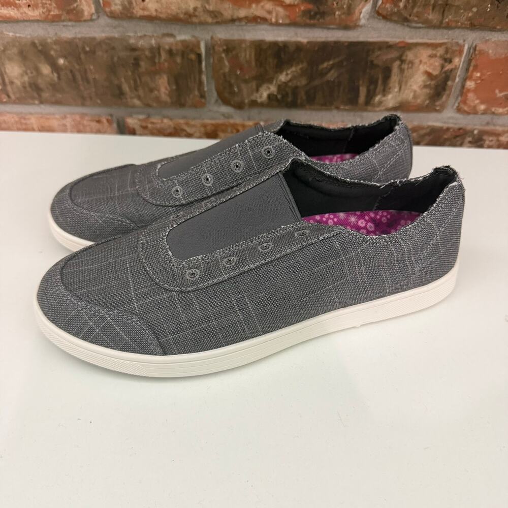 Spenco Womens Slip On Shoes Size 9.5 NEW Gray Comfort Santa Maria Canvas